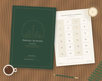 Screen-Free Advent Activity Calendar for Kids, Nature Christmas Countdown (PDF)
