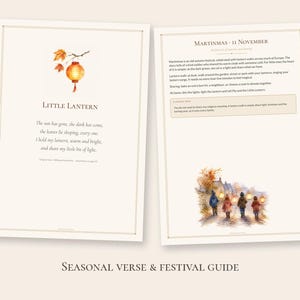 Waldorf Preschool Curriculum November, Martinmas Lantern Story, Gentle Homeschool Ages 3-5 PDF afbeelding 6