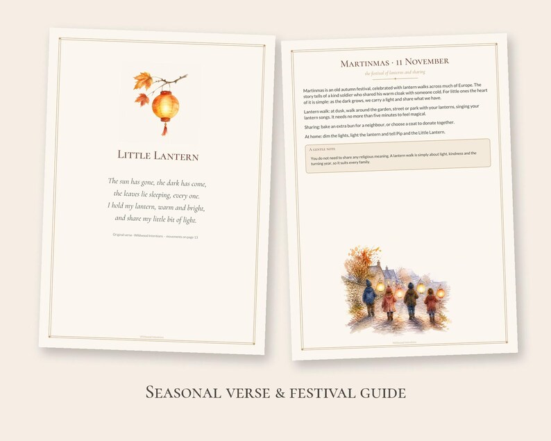 Waldorf Preschool Curriculum November, Martinmas Lantern Story, Gentle Homeschool Ages 3-5 PDF afbeelding 6