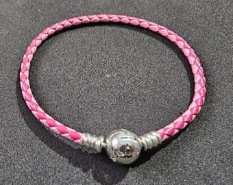 Pandora Two Tone Pink Geflochtene Lederarmbänder