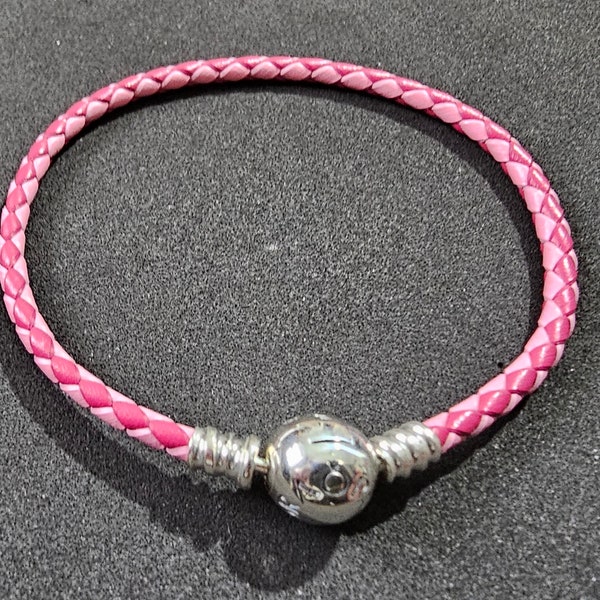 Pandora Two Tone Pink Braided Leather Bracelets