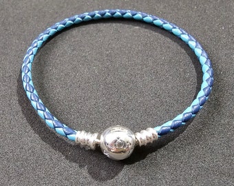 Pandora Zweifarbige blaue geflochtene Lederarmbänder