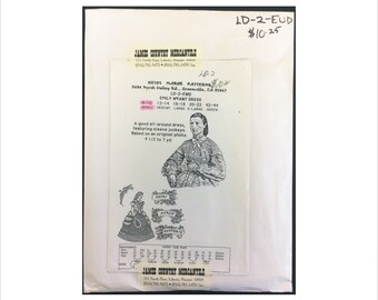 Uncut 1980s Size 8 10 Bust 31 32 1/2 Emily Wyant Dress Heidi Marsh LS-2-EWD Vintage Sewing Pattern Victorian