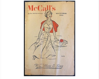 Catalogue de motifs McCall des années 1950 vintage B C Moore & Sons Mid Century Cruise armoire femmes adolescents filles clergé père Noël pas une copie