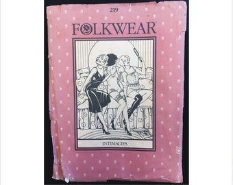 Uncut 20s 30s Size 8 10 12 14 Reproduction Lingerie Intimacies Folkwear 219 Vintage Sewing Pattern Trousseau Tap Pants Teddy Camisole Slip