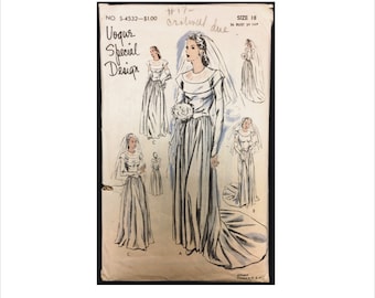 Uncut 1940s Bust 34 V Neckline Nightgown Simplicity 4456
