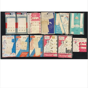 Pre-1964 Lot 12 Bra Back Garter Belt Repair Strap Guards Holder Vintage StayLastic Vanity Fair NYNCO Primstyle Gemco