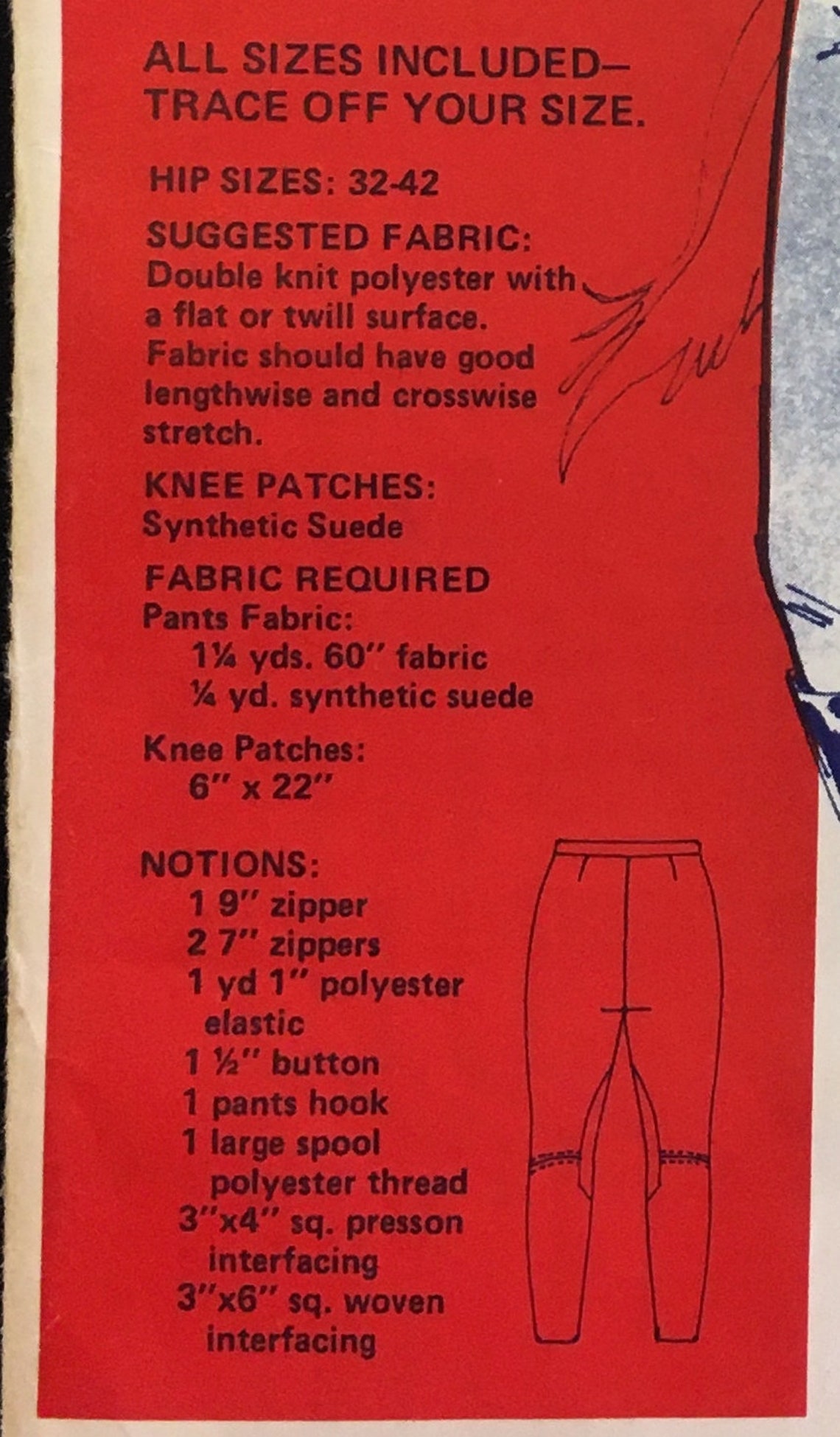 1970s Hip Size 32 – 42 Misses English Riding Pants Jean Hardy 570 ...