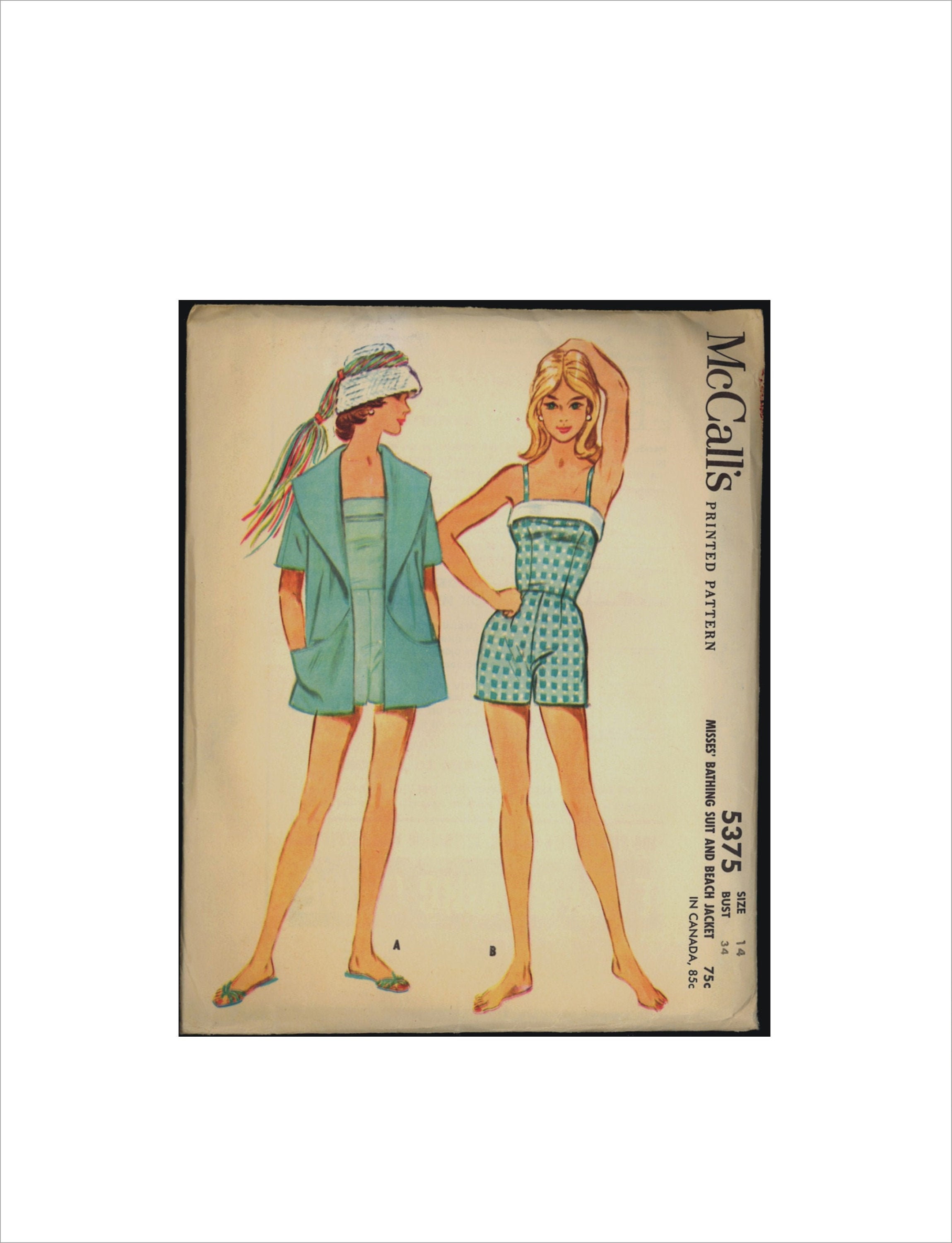 1957 Vintage Sewing Pattern B32 SWIMSUIT BATHING SUIT (1820) McCall's 4054  - The Vintage Pattern Shop