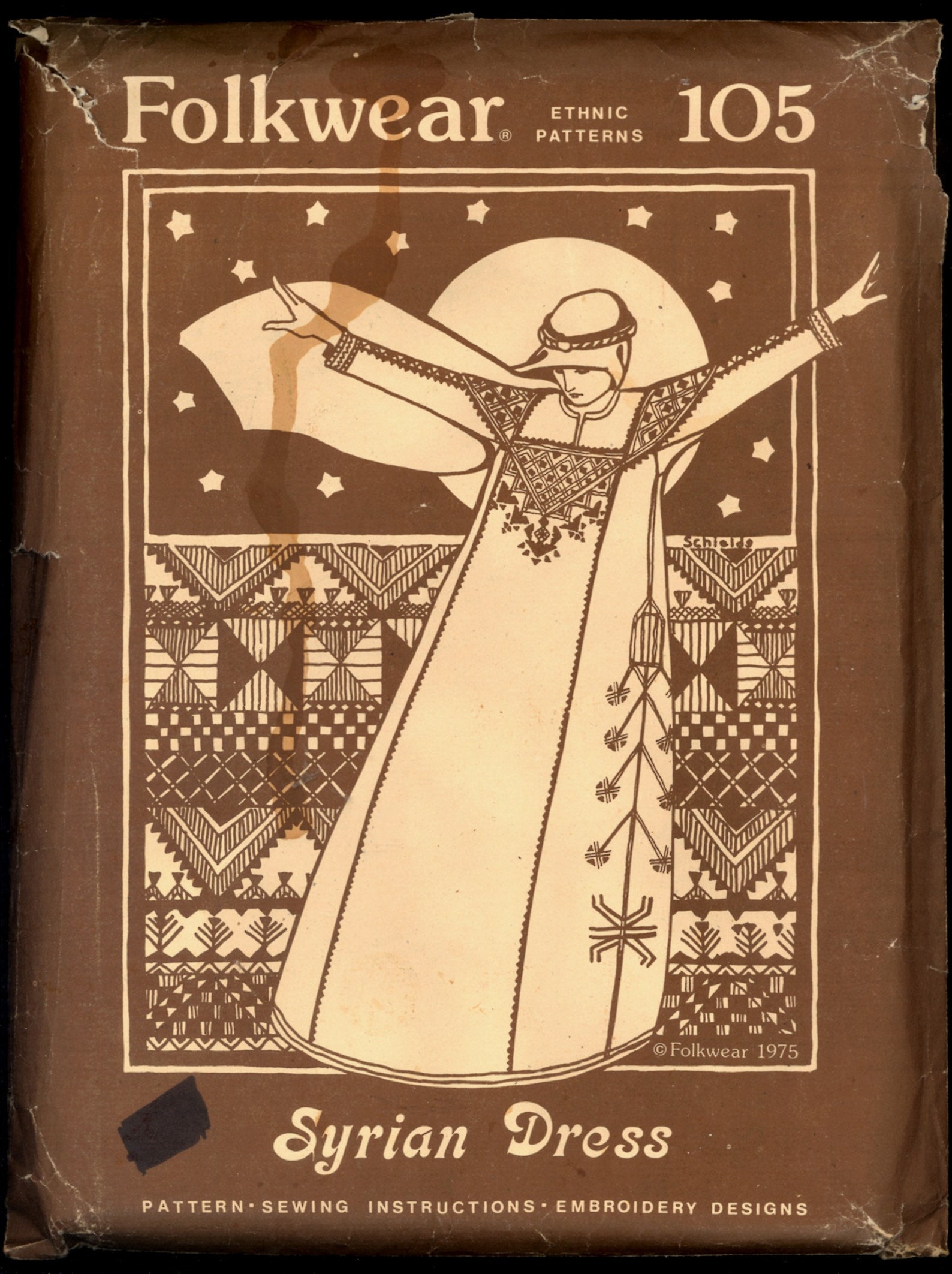 Uncut 70s Size XS S M L XL Syrian Dress Folkwear 105 Vintage Sewing ...