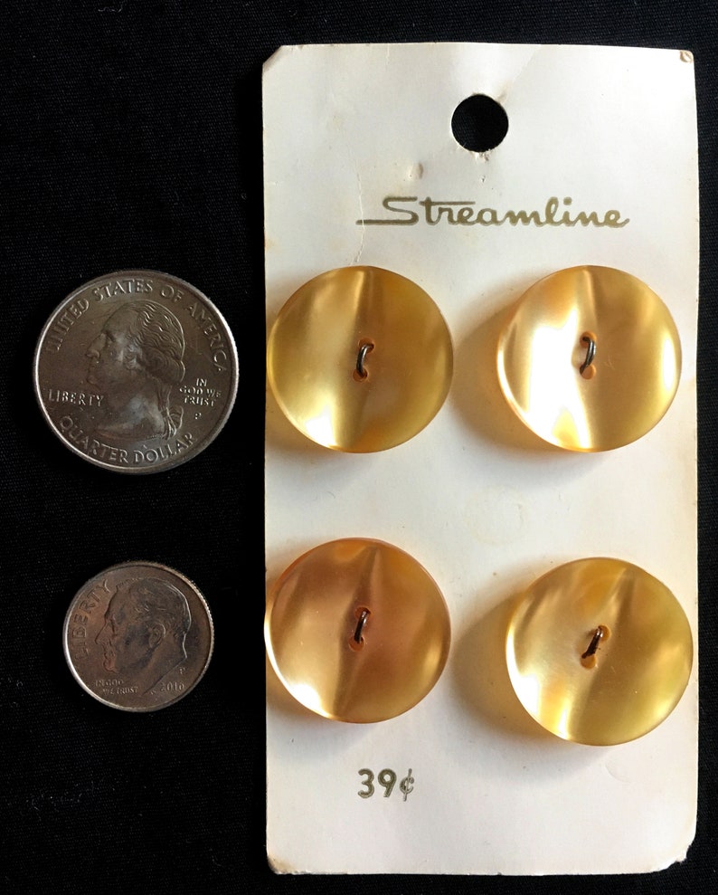Stream Line Gold Buttons Lot 16 Streamline Translucent Buttons Gold Concave 13/16 Inch Vintage ...