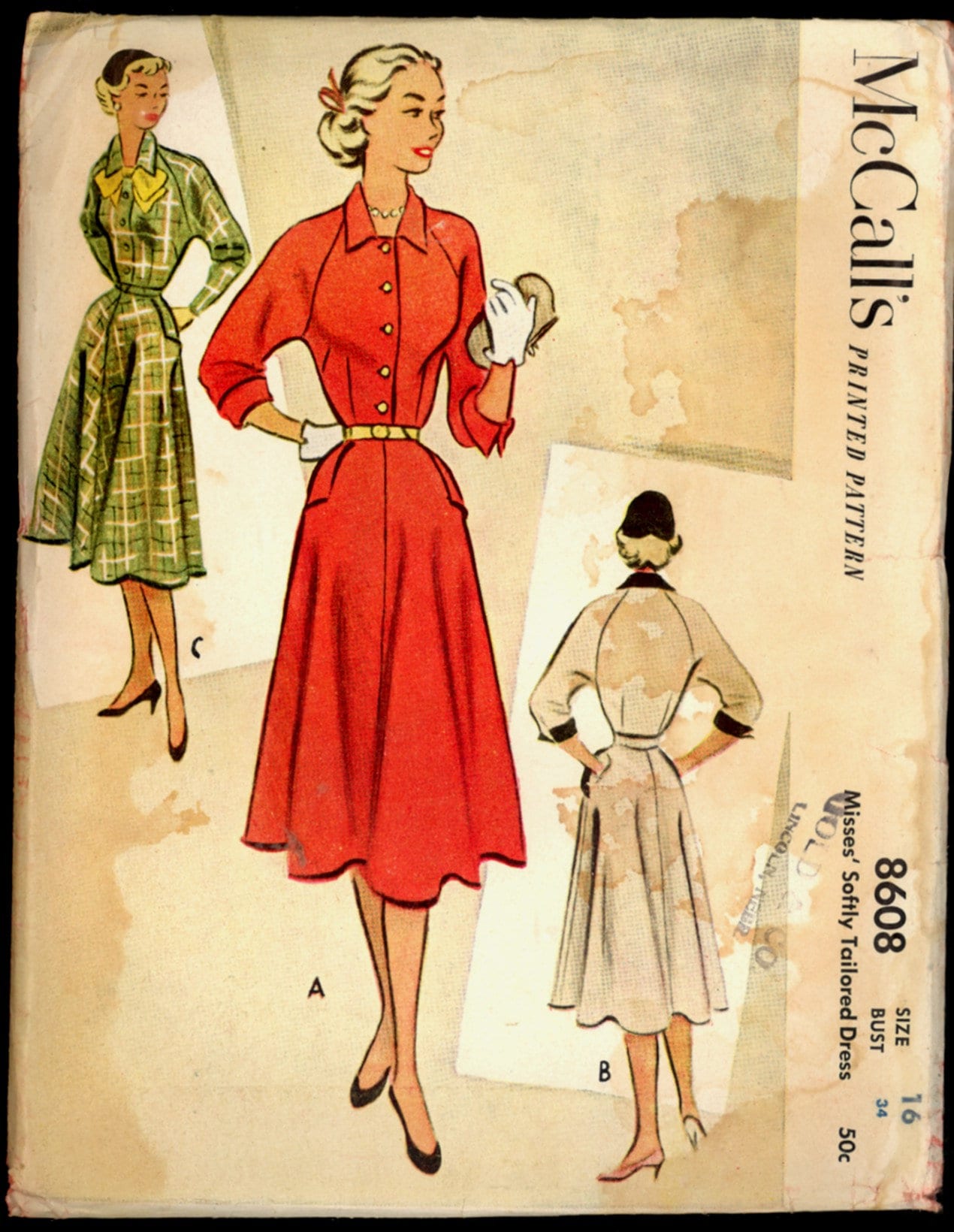 Parte Corte 50s tamaño 16 busto 34 vestido suavemente a medida | Etsy México