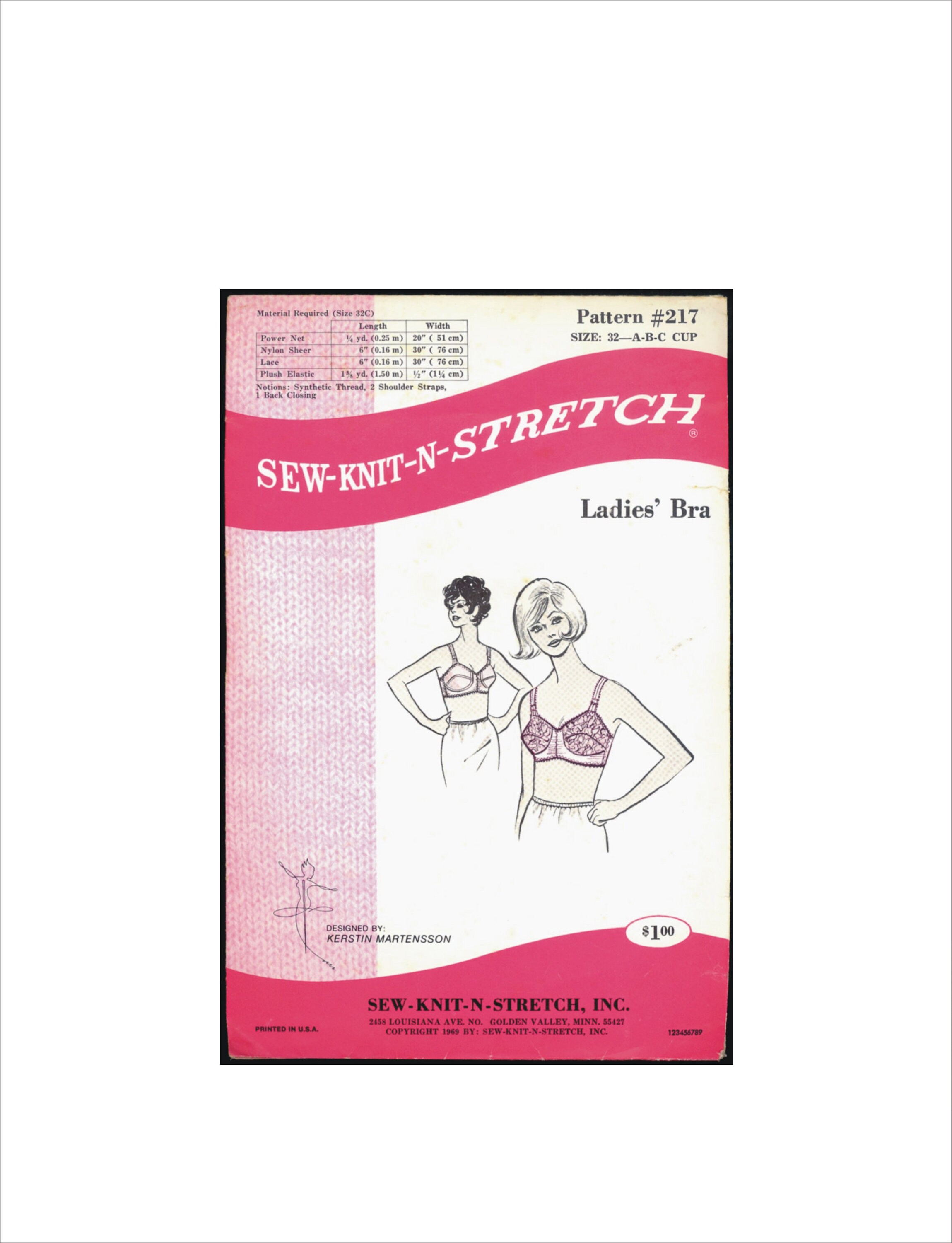 Sew-Knit-N-Stretch 217 Ladies' Bra Pattern - Size 32 A-B-C Cup on eBid  United States