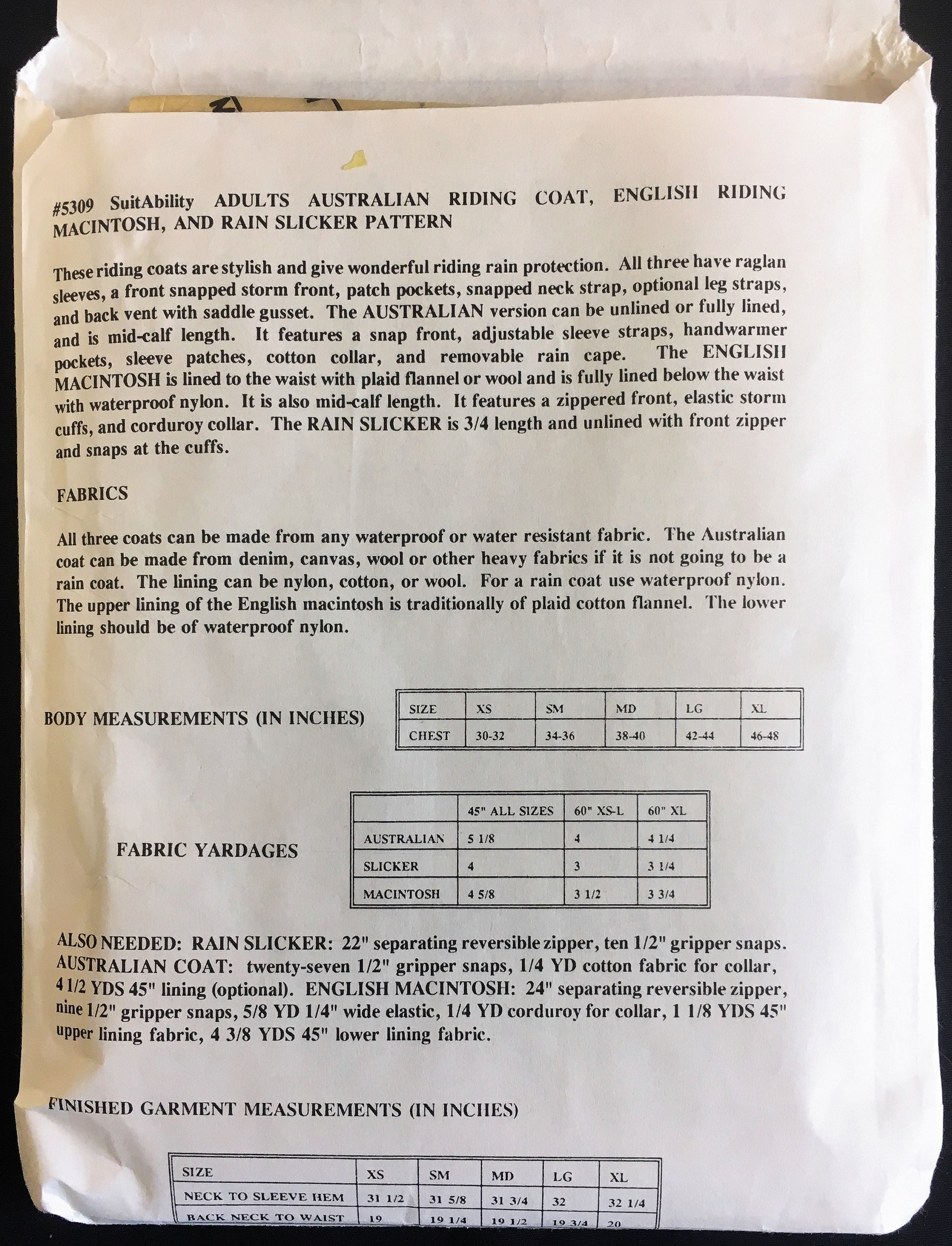 Uncut 1990s Chest Size 30 – 48 Australian Drover or Riding Coat ...