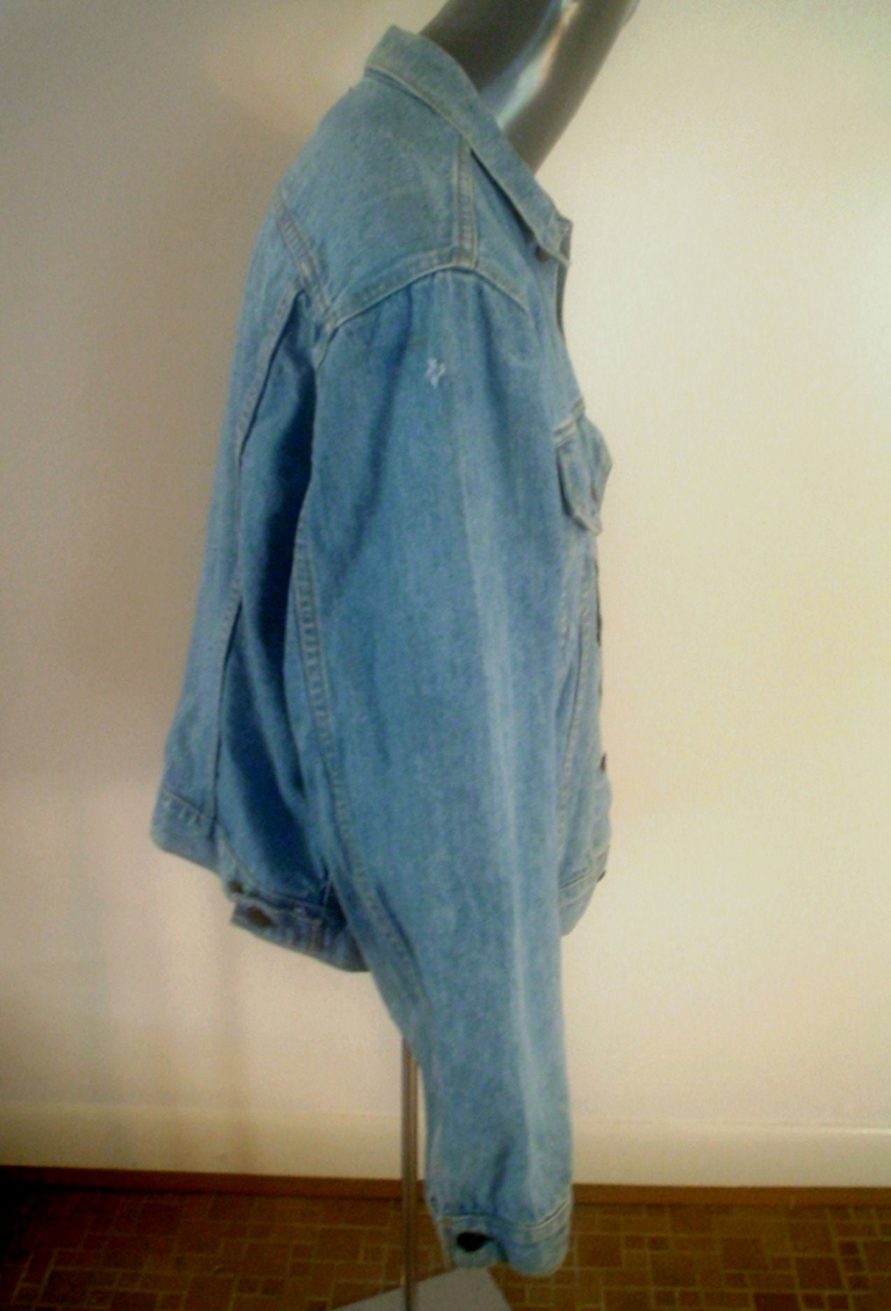 1970s Size 48 L Mens Denim Trucker Jacket Levi's 71506 0214