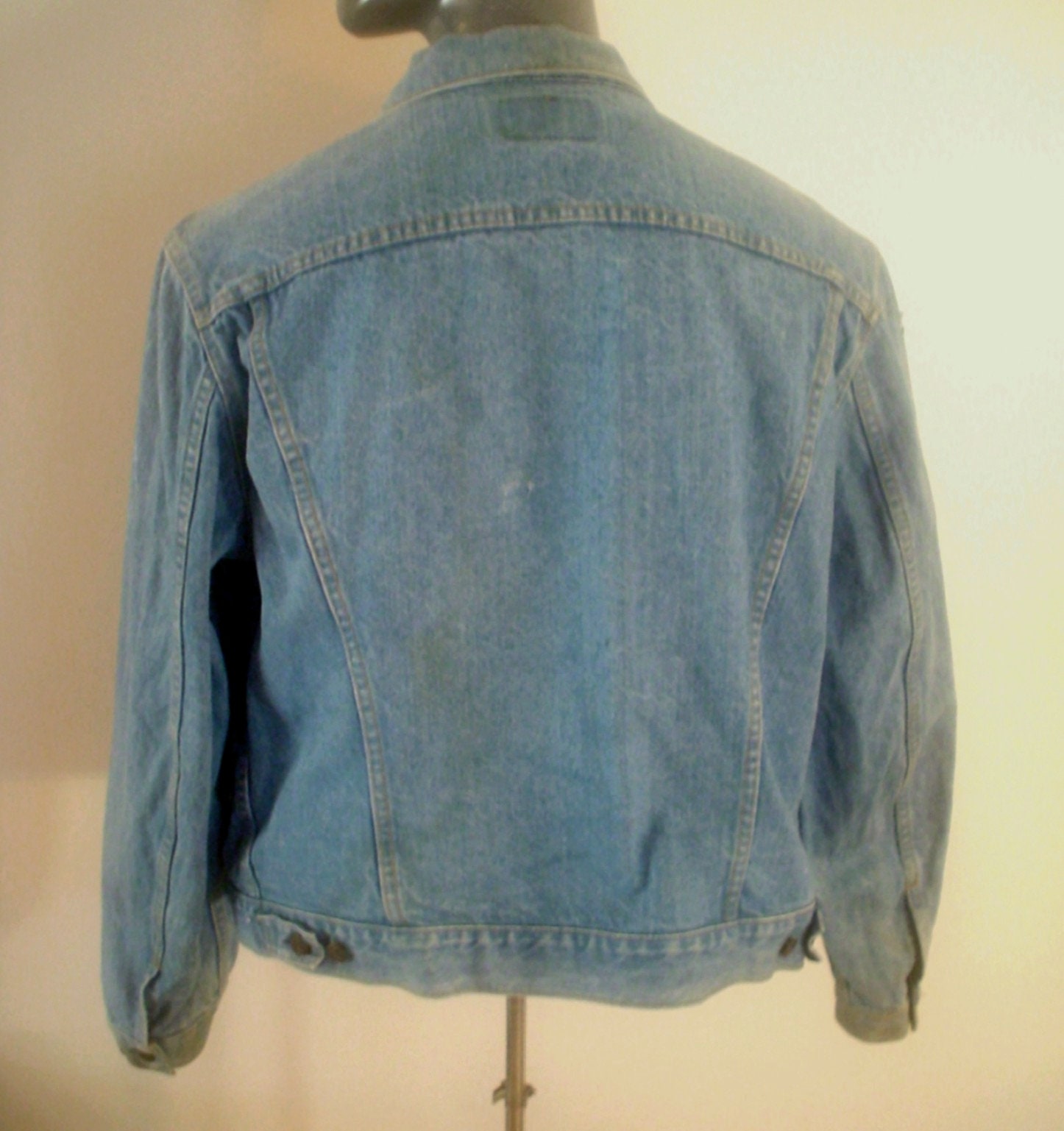 1970s Size 48 L Mens Denim Trucker Jacket Levi's 71506 0214 USA