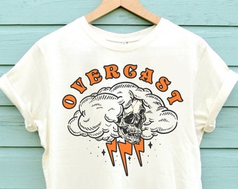 Overcast Skull Graphic Tee, Unisex Cotton T-shirt