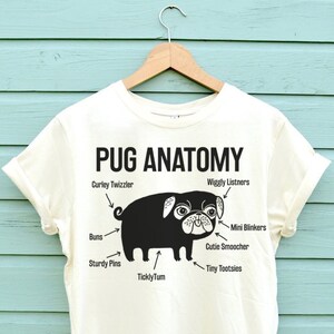 The Pug Anatomy Pug Tshirt Is Here Based On The Latest Scientific Research Very Soft And Available In Three Colours. The Perfect Pug Shirt Linen