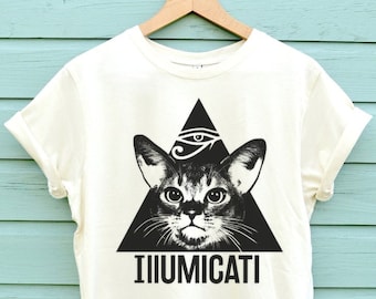 Illumicati kattenshirt, grappig kattenliefhebber uniseks T-shirt