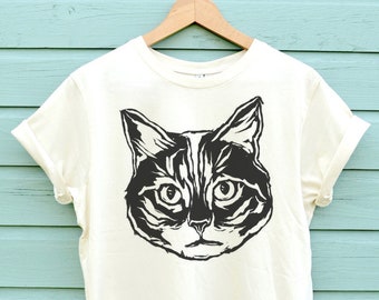 Super Soft Mens Cat Shirt Available in Two Colours, This Cat Tshirt Is Ready To Ship In Two Days