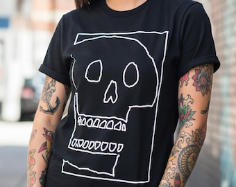T-shirt Big Skull-print, uniseks jersey katoenen T-shirt