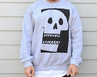 Graphic Sweatshirts, Skull, Gift For Man, Sweatshirt, Gift For Him, Boy Friend Gift, Skulls, Sweatshirts, Slouchy Jumper, Mens Sweater