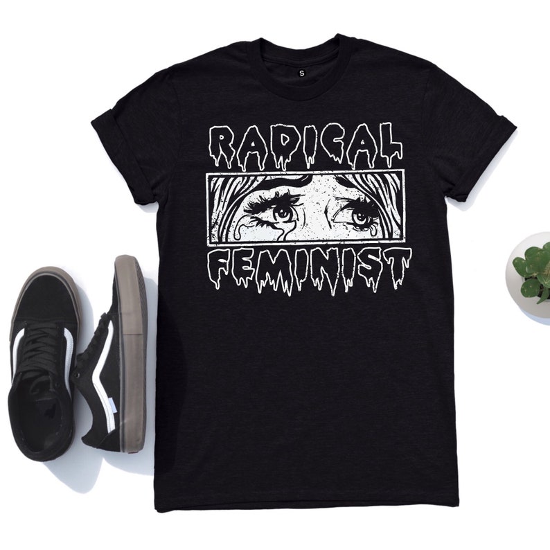 Radical Feminist Tee - Black Graphic T-Shirt, Unisex Fit image 2