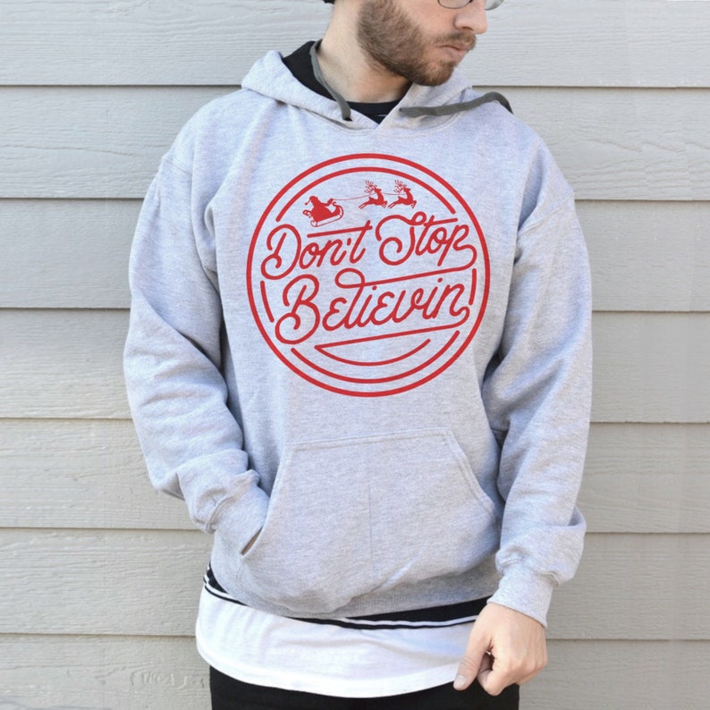Christmas Hoody Christmas Hoodie Santa Sweater Christmas Sweatshirts Santa Hoodie Christmas Sweater In Grey.