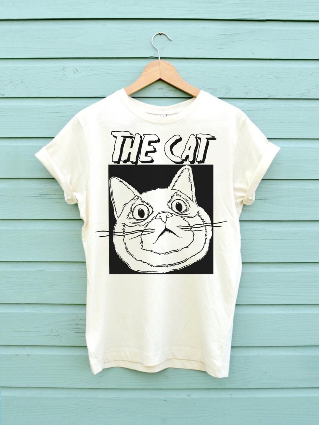 The Cat Tshirt, Summer Cat Shirt, Cat Print Shirt in Two