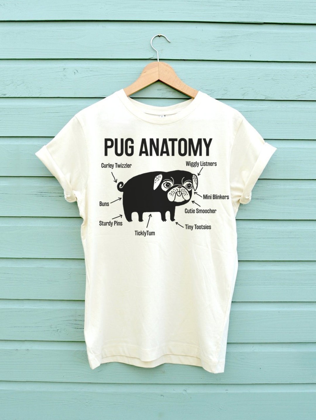 Pug Anatomy Shirt, Funny Dog Graphic Tee - Etsy