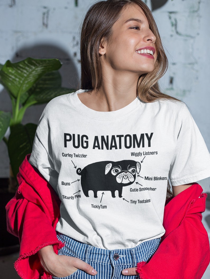 The Pug Anatomy Pug Tshirt Is Here Based On The Latest Scientific Research Very Soft And Available In Three Colours. The Perfect Pug Shirt image 4