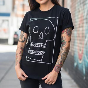 Schedelshirt, schedelafdruk, schedelt-shirt, schedels T-shirts, graphic T-shirts, herent-shirt, schedelafdruk, grappige tshirts Pitch Black