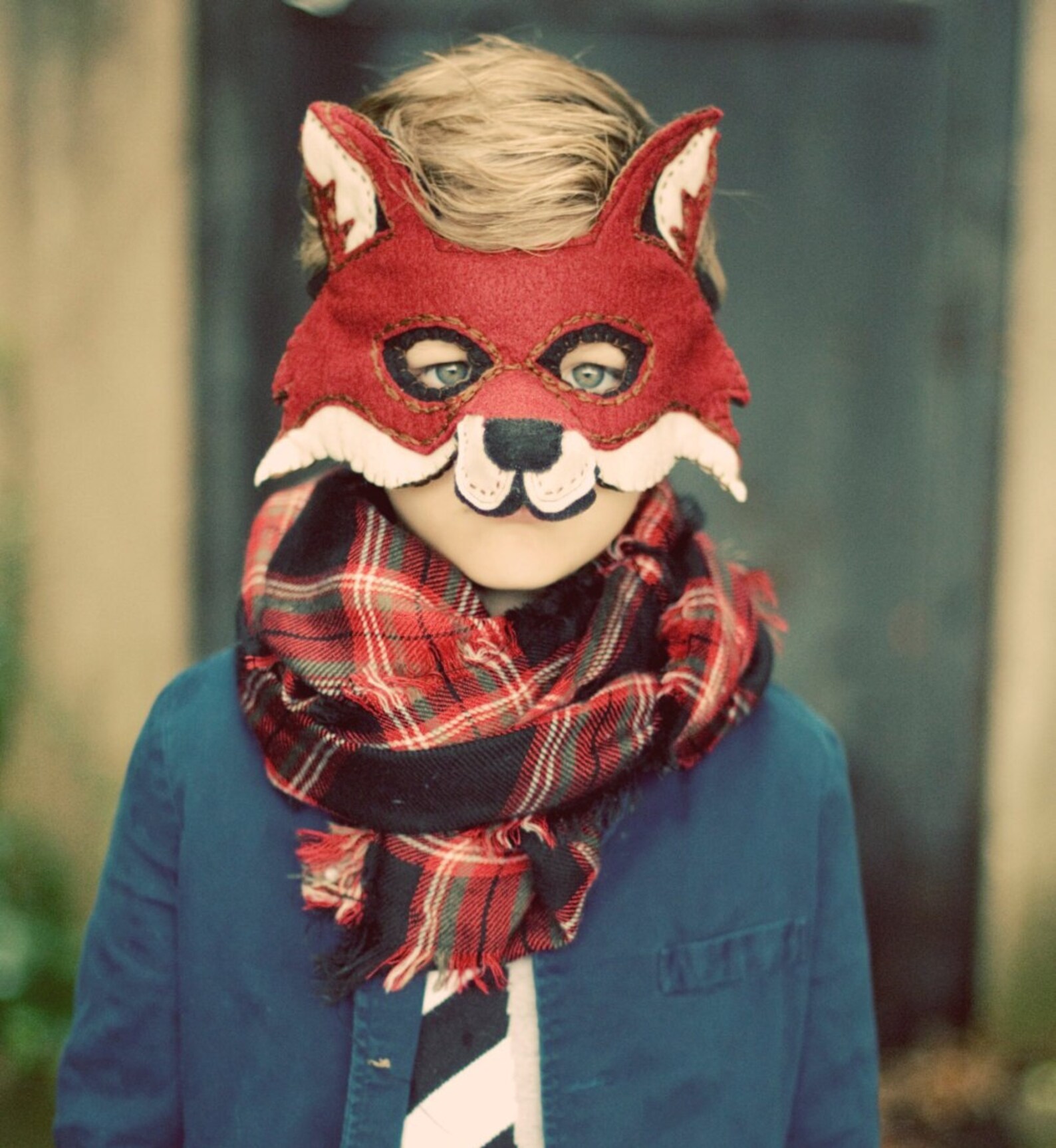 Fox Mask Handmade Felt Embroidered Detailschildren Etsy