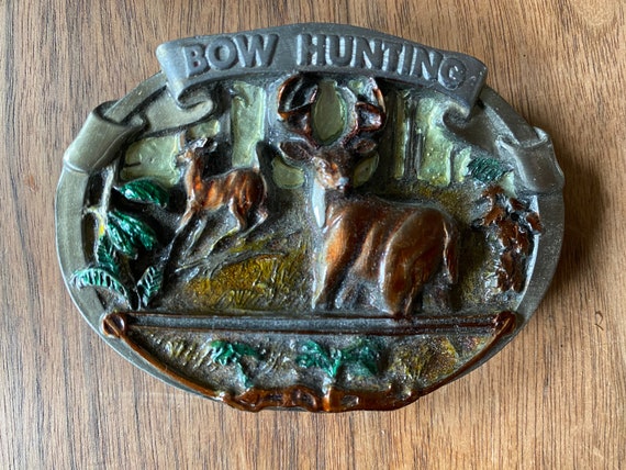 Vintage Bow Hunting Belt Buckle - Etsy