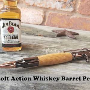 Jim Beam Bolt Action Bullet Pen Whiskey Barrel 30 Caliber Bolt Action Bullet Pen Rifle Case Box Stave Cutting Whiskey Stones Certificate