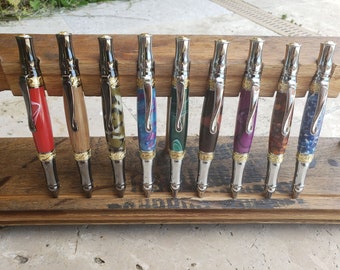 Hand Turned Nouveau Sceptre Ballpoint Twist Pen - Gold, Gold Titanium or Gun Metal