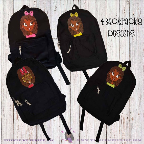 African American Backpack Set Girls Backpack Personalized Etsy