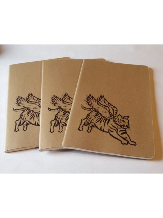 Tiger notebook Large Moleskine cahier notebook with embossed Etsy