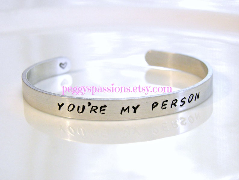 You're My Person Hand Stamped Bracelet Cuff. Grey's Etsy