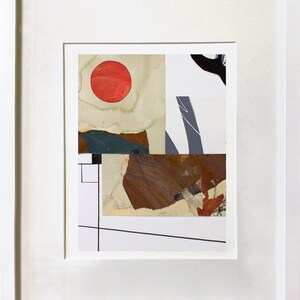 Abstract Interior 73 - mixed media collage, original art, fine art work on paper, abstract art, modernist, framed artwork