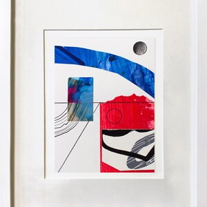 Abstract Interior 71 - mixed media collage, original art, fine art work on paper, abstract art, modernist, framed artwork
