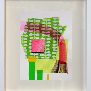 Abstrakte Interior 39 - Mixed-Media-Collage, original-Kunst, bildende Kunst Arbeit auf Papier, abstrakte Kunst, Modernist, gerahmt Kunstwerk
