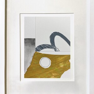 Abstract Interior 78 - mixed media collage, original art, fine art work on paper, abstract art, modernist, framed artwork