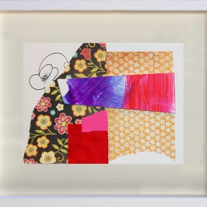 Abstrakcyjne wnętrze 4 - kolaż w technice mieszanej, oryginalna sztuka, dzieło sztuki na papierze, sztuka abstrakcyjna, modernizm, oprawione dzieło sztuki