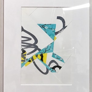 Repurposed Failure no.7 - mixed media collage, original art, fine art, work on paper, abstract art, modernist, framed artwork