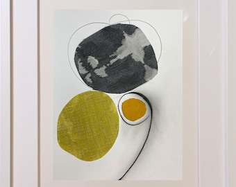 Abstraktes Interieur 84 - Mixed Media Collage, OriginalKunst, Fine Art Arbeit auf Papier, abstrakte Kunst, Modernist, gerahmte Kunst
