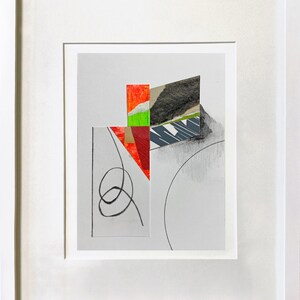 Abstract Interior 82 - mixed media collage, original art, fine art work on paper, abstract art, modernist, framed artwork