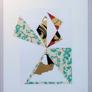 Repurposed Failure no.5 - mixed media collage, original art, fine art, work on paper, abstract art, modernist, framed artwork