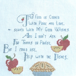Vintage completed cross stitch unframed picture