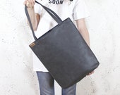 Simple tote bag - shopper bag, work bag, teacher tote 40th birthday Vegan leather tote, vegan bag Everyday minimalist bag